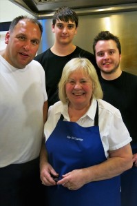 Tessa Bramley, owner and chef of The Old Vicarage, Ridgeway, with her culinary team (L to R) Nathan Smith, chef, Lewis Platts, comis chef, and Alex Williams, sous chef